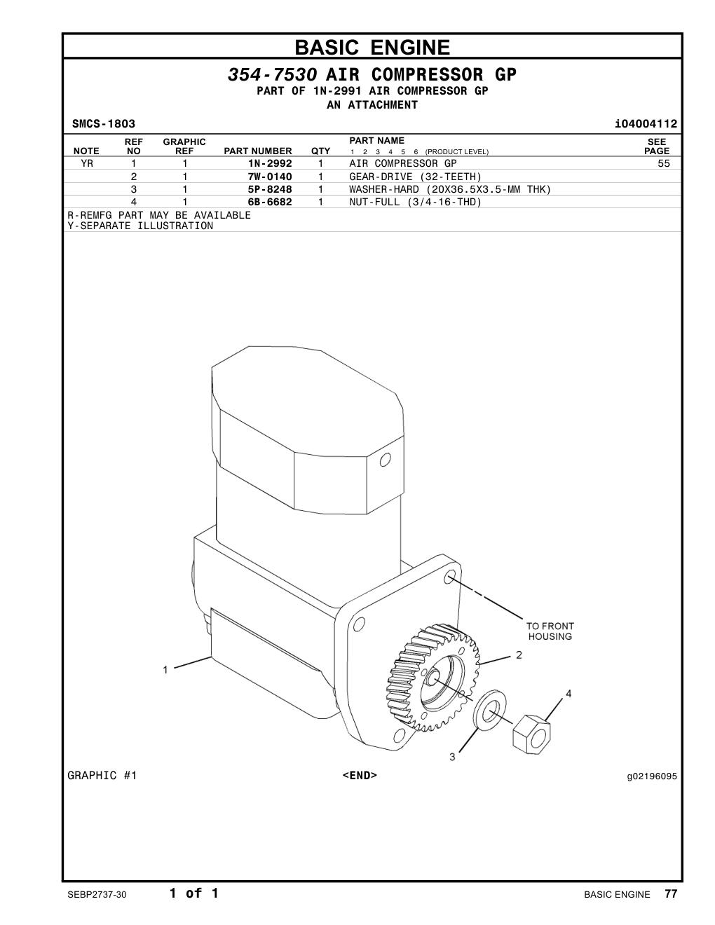6B-6682 NUT-FULL (3/4-16-THD) CAT parts manual diagram