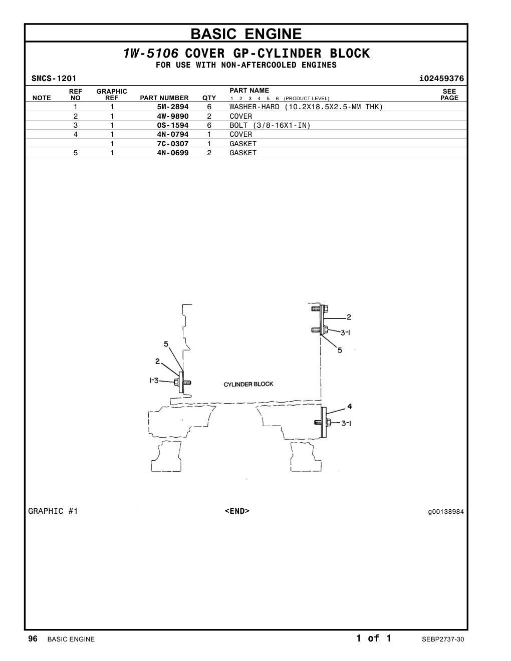 4W-9890 COVER CAT parts manual diagram