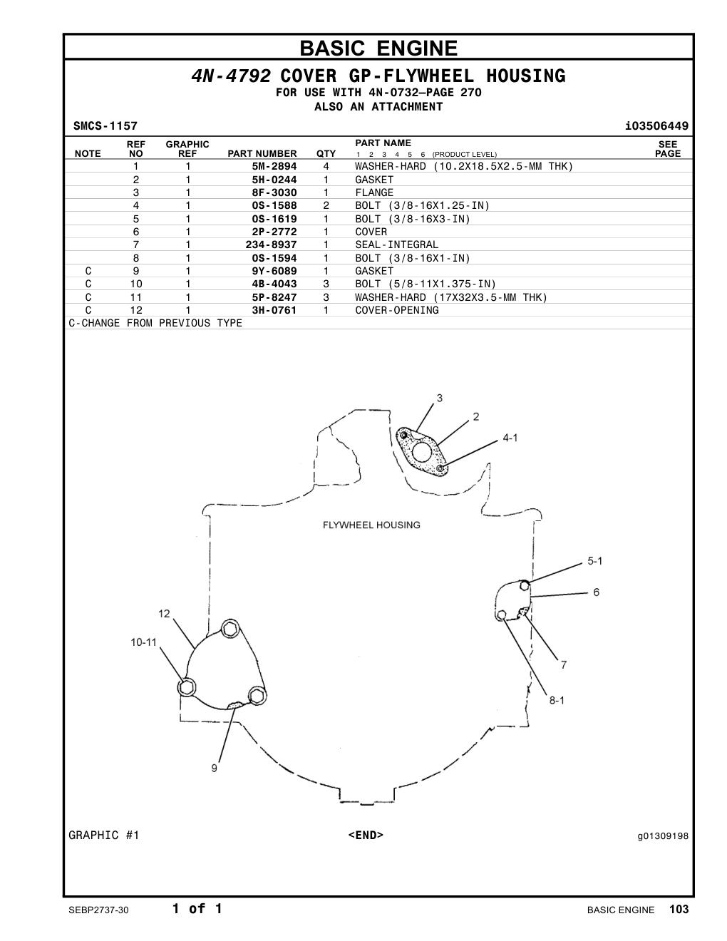 5H-0244 GASKET CAT parts manual diagram