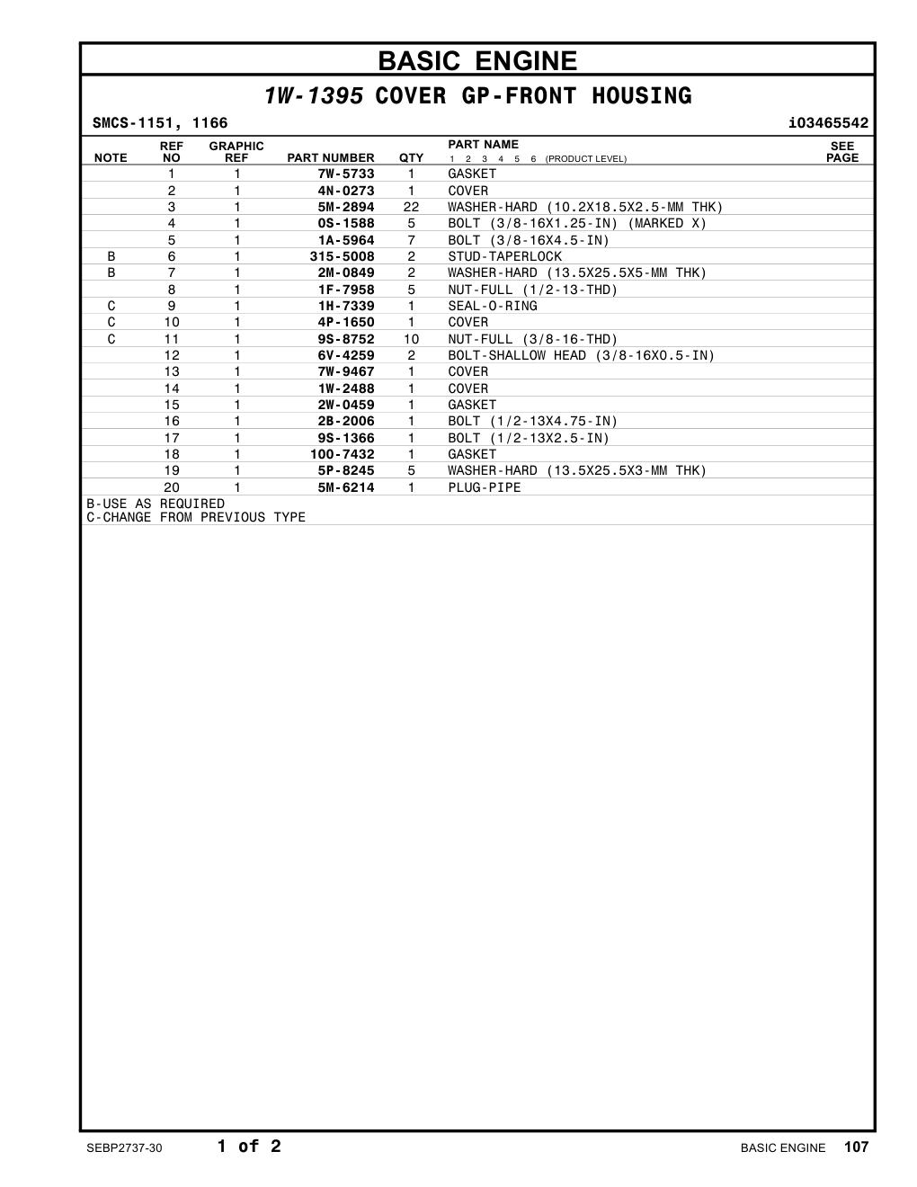 4N-0273 COVER CAT parts manual diagram