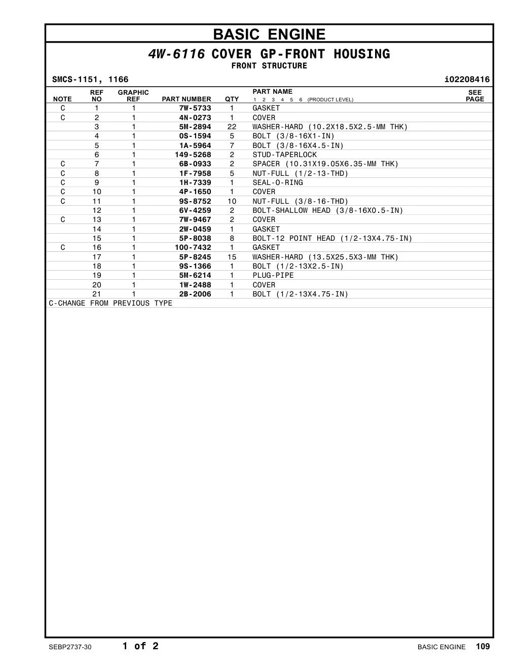 5P-8038 - BOLT-12 POINT HEAD (1/2-13X4.75-IN)