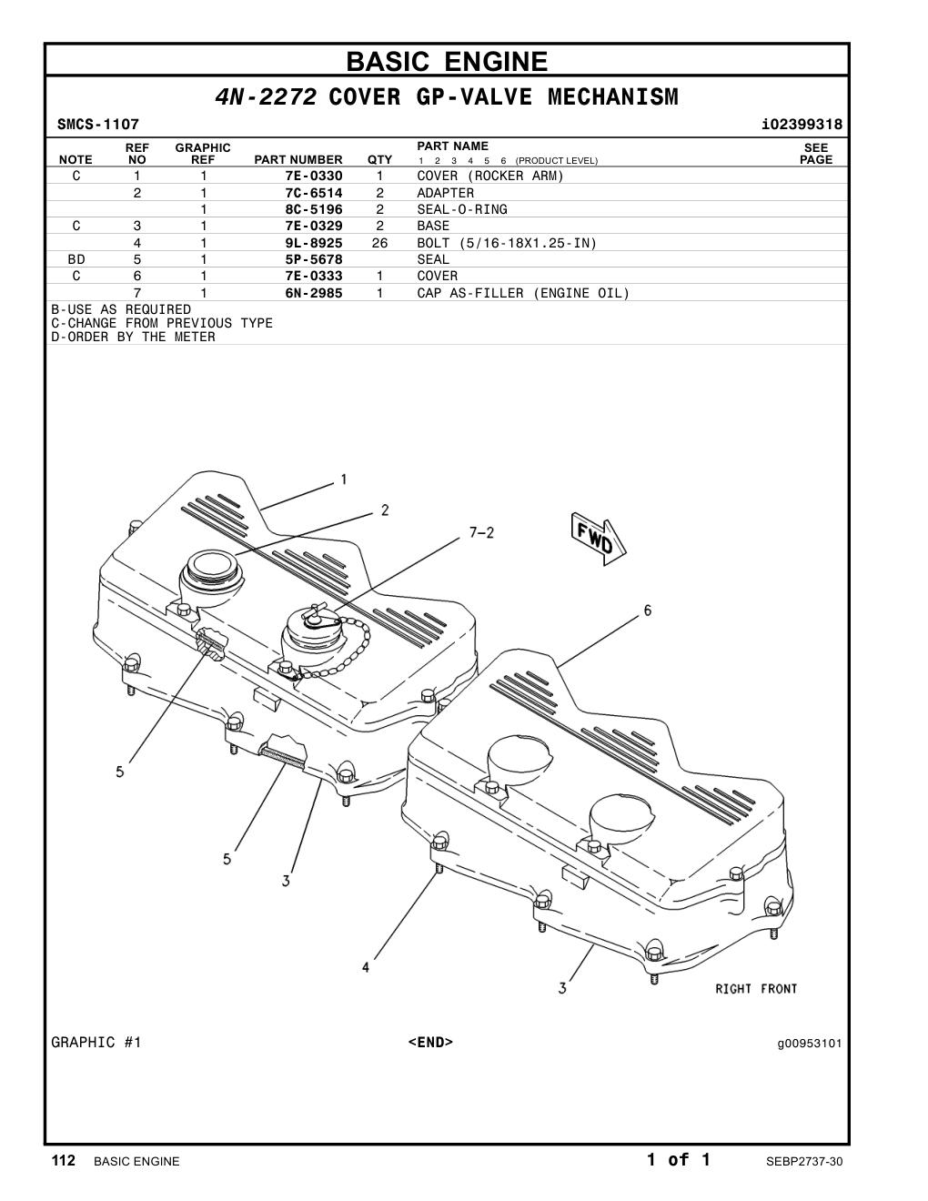 7C-6514 ADAPTER CAT parts manual diagram