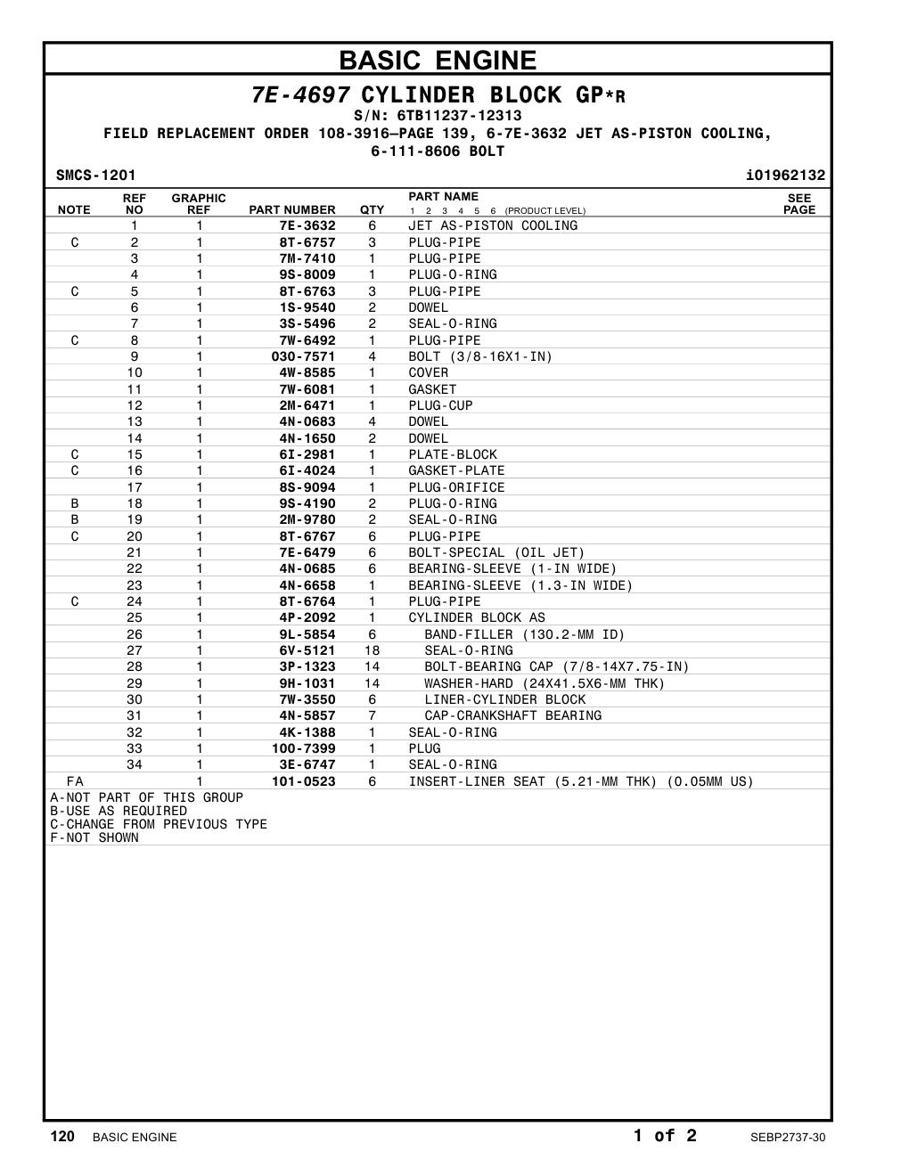 4W-8585 COVER · S/N 6TB11237-12313 CAT parts manual diagram