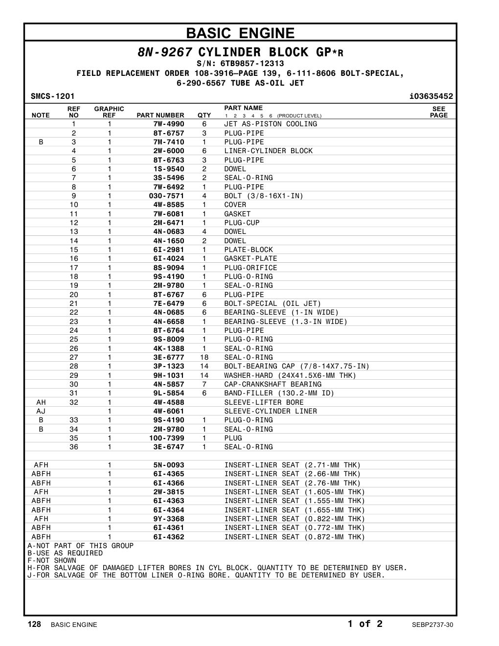 3E-6777 SEAL-O-RING · S/N 6TB9857-12313 CAT parts manual diagram