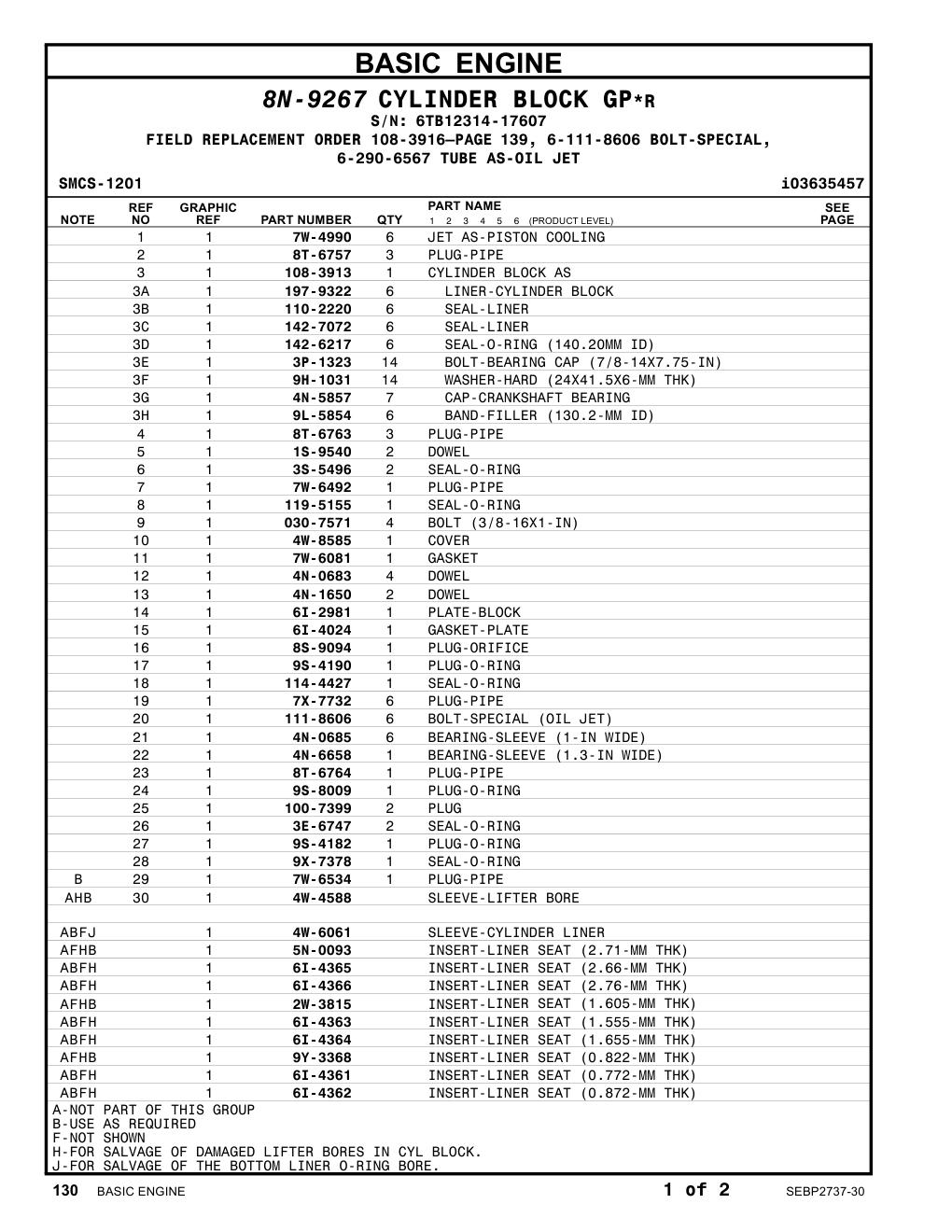 111-8606 BOLT-SPECIAL (OIL JET) · S/N 6TB12314-17607 CAT parts manual diagram