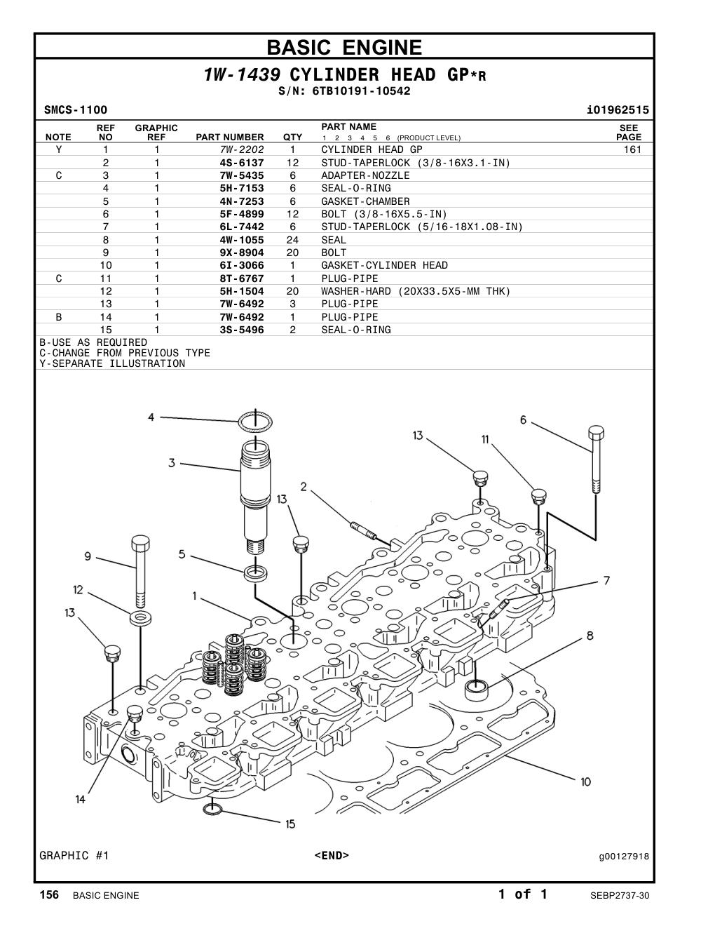 9X-8904 BOLT · S/N 6TB10191-10542 CAT parts manual diagram