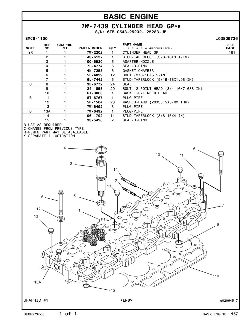 106-1792 STUD-TAPERLOCK (3/8-16X4-IN) CAT parts manual diagram