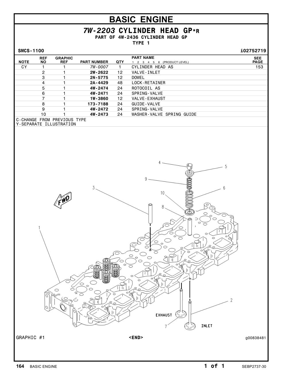 4W-2473 WASHER-VALVE SPRING GUIDE CAT parts manual diagram