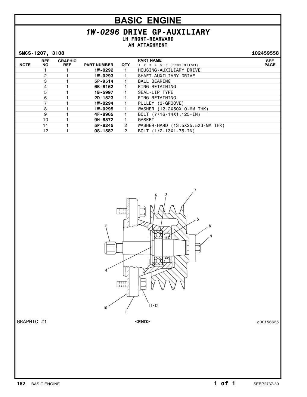 6K-8162 RING-RETAINING CAT parts manual diagram