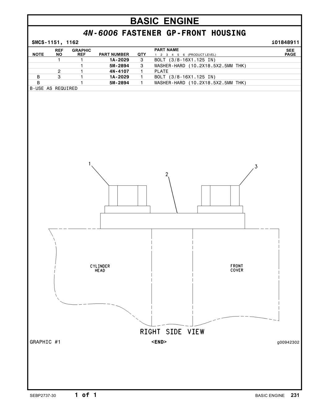 4N-4107 PLATE CAT parts manual diagram