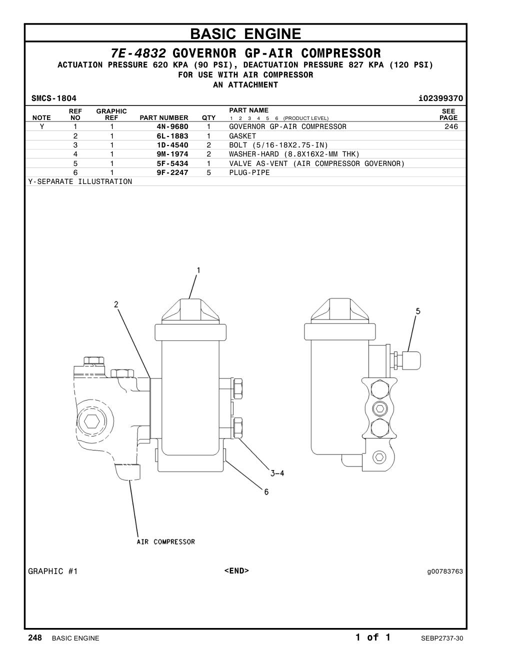 5F-5434 VALVE AS-VENT CAT parts manual diagram