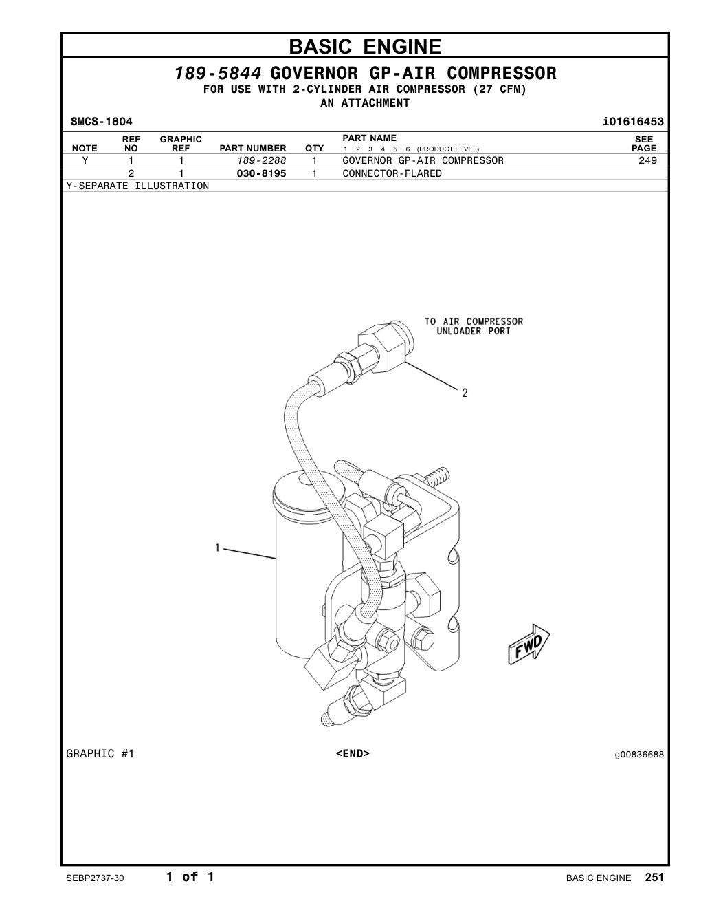 030-8195 CONNECTOR-FLARED CAT parts manual diagram