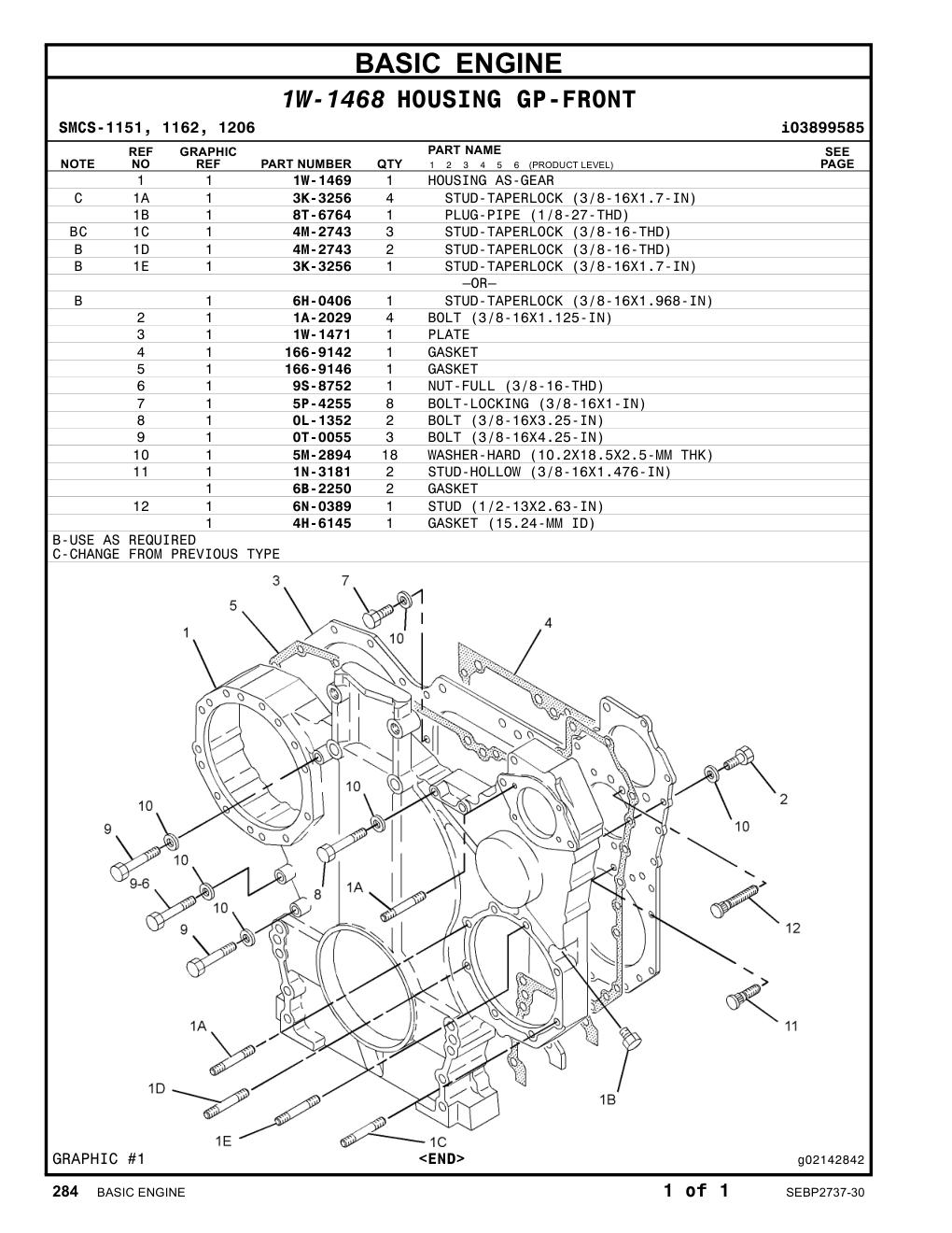166-9146 GASKET CAT parts manual diagram