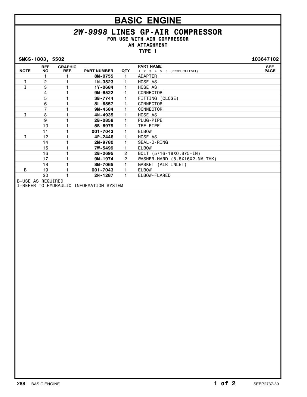 5B-8979 TEE-PIPE CAT parts manual diagram