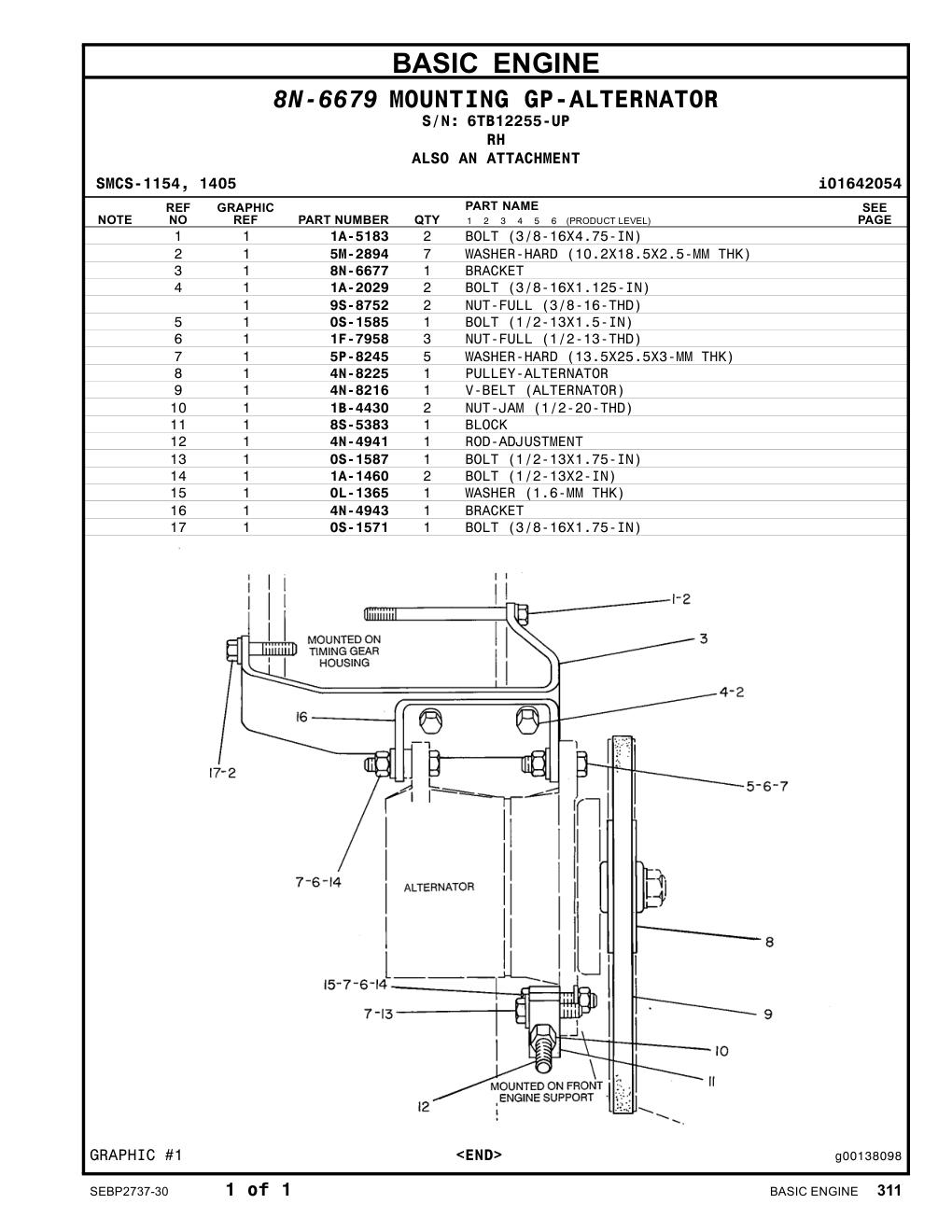 4N-4941 ROD-ADJUSTMENT · S/N 6TB12255-UP CAT parts manual diagram