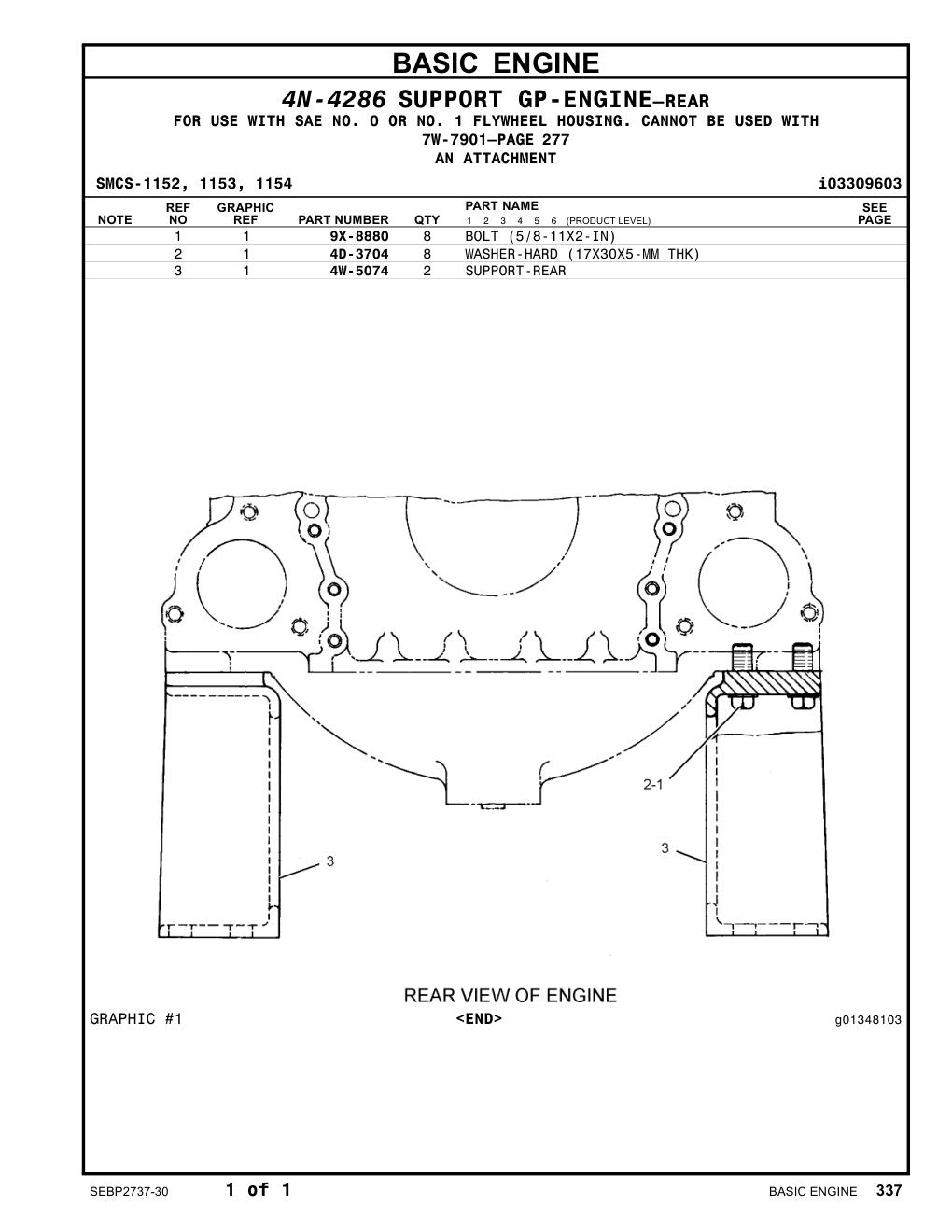 4W-5074 SUPPORT-REAR CAT parts manual diagram