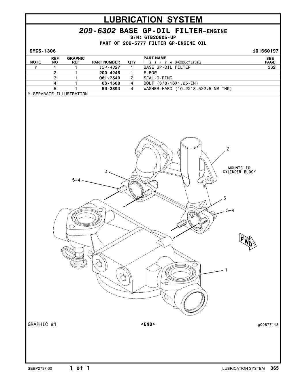 200-4246 ELBOW · S/N 6TB20805-UP CAT parts manual diagram