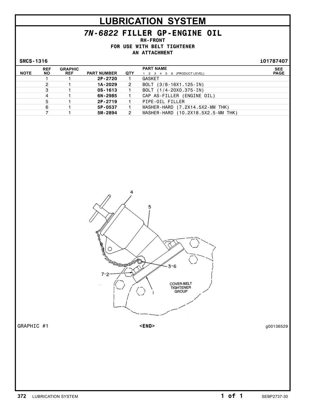 0S-1613 BOLT (1/4-20X0.375-IN) CAT parts manual diagram
