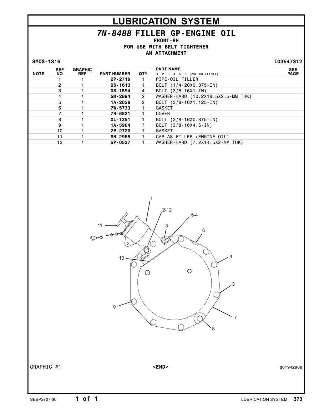 7N-6821 COVER CAT parts manual diagram