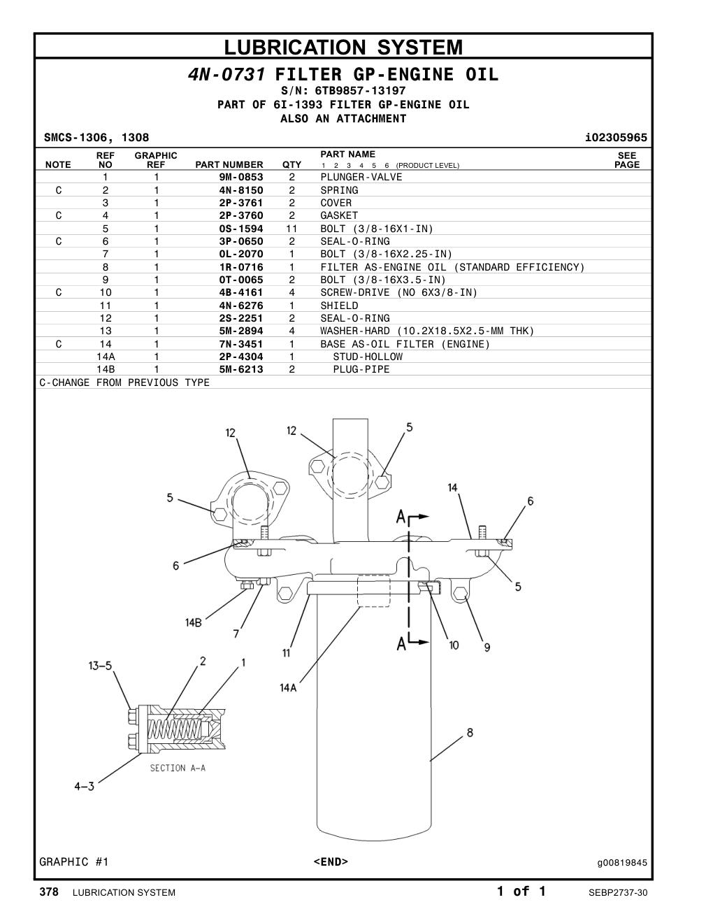4N-6276 SHIELD · S/N 6TB9857-13197 CAT parts manual diagram