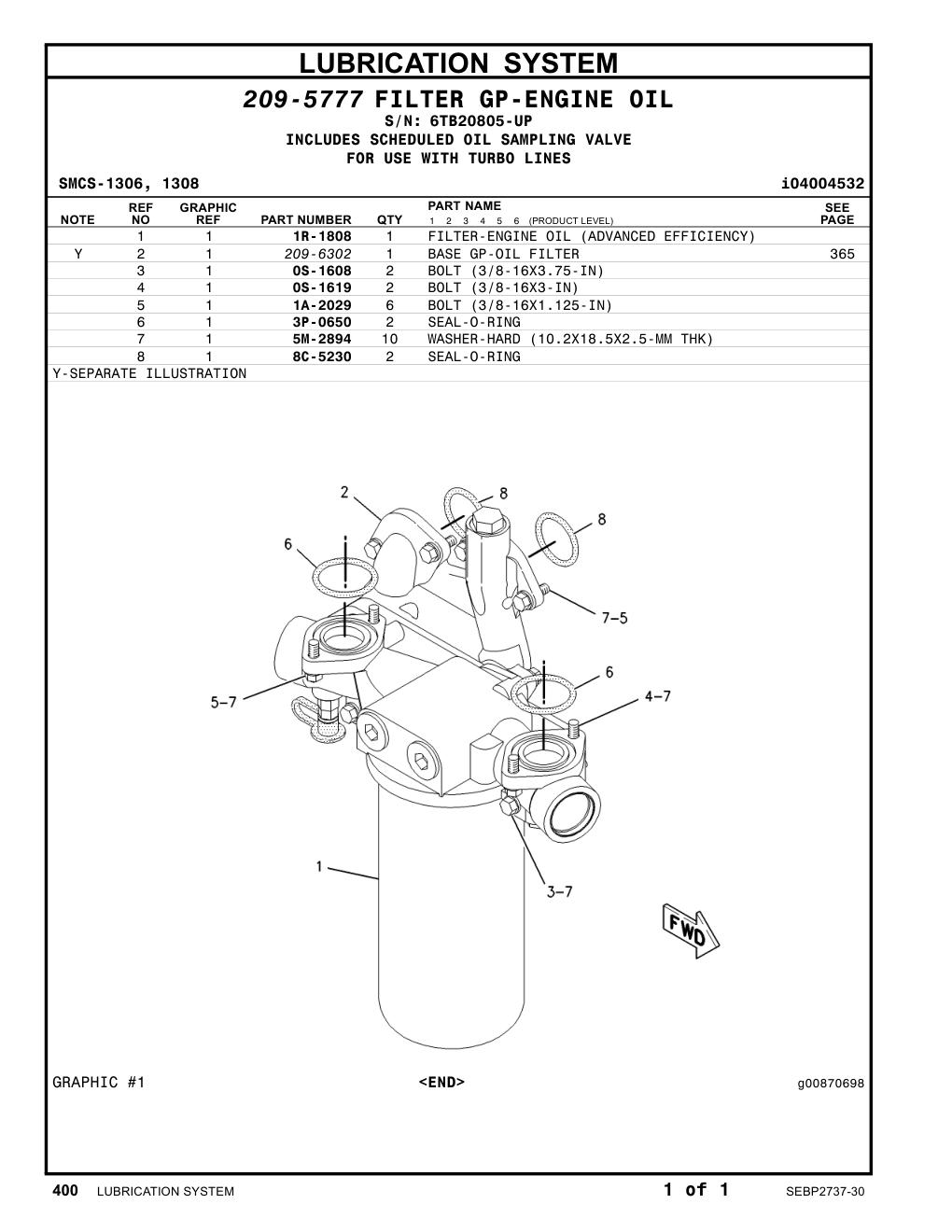 209-6302 - BASE GP-OIL FILTER