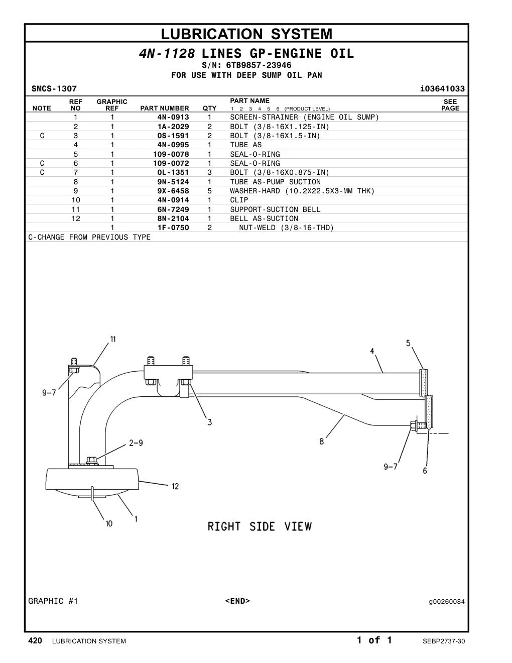 109-0078 SEAL-O-RING · S/N 6TB9857-23946 CAT parts manual diagram