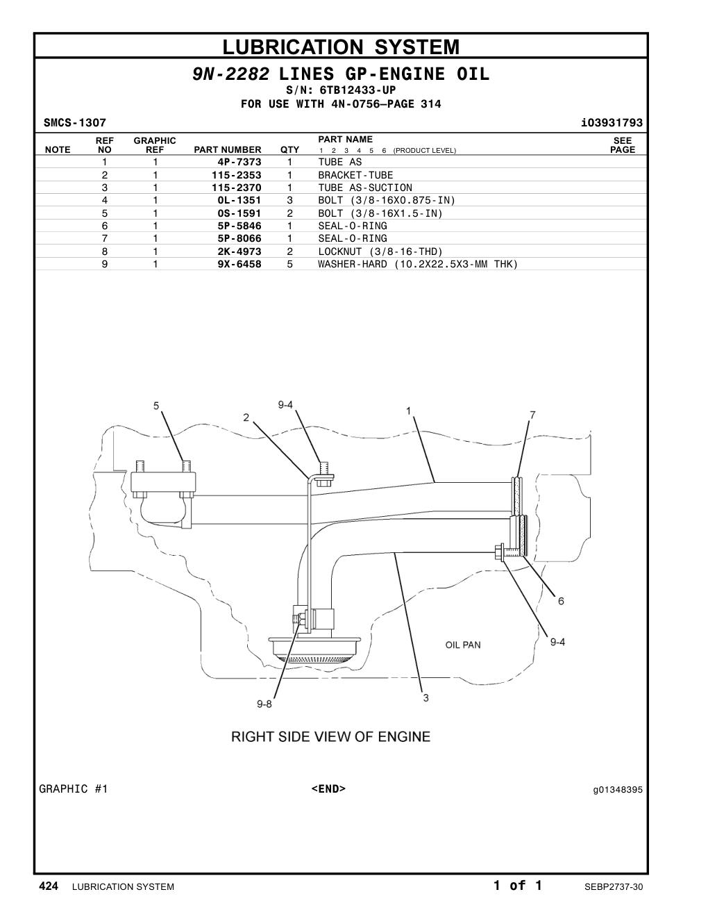 115-2370 TUBE AS-SUCTION · S/N 6TB12433-UP CAT parts manual diagram