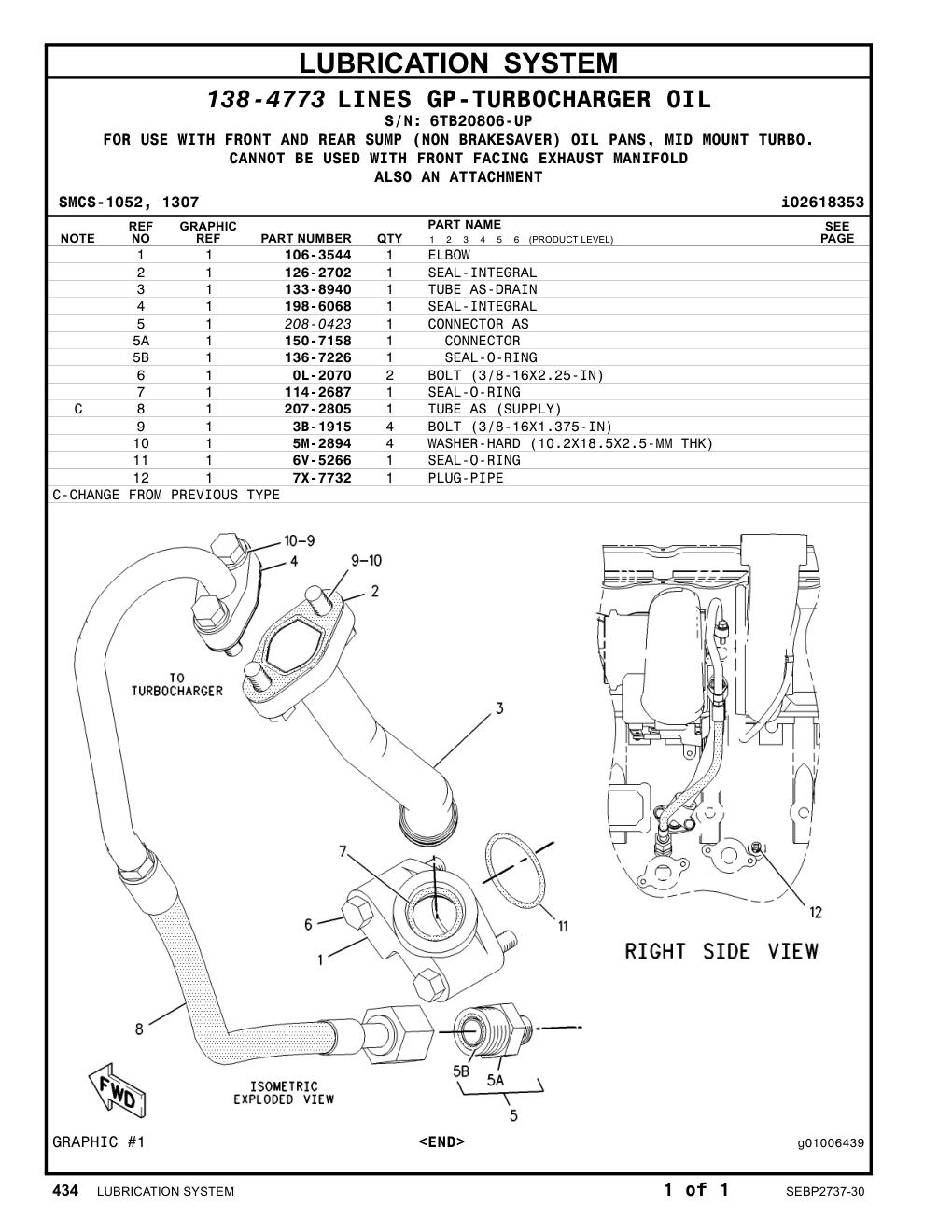 198-6068 SEAL-INTEGRAL · S/N 6TB20806-UP CAT parts manual diagram