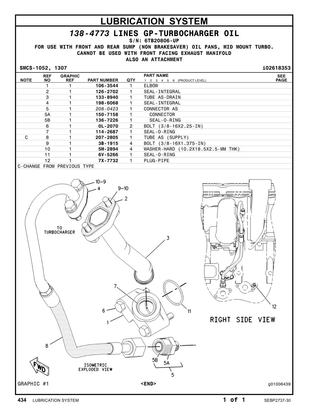208-0423 CONNECTOR AS · S/N 6TB20806-UP CAT parts manual diagram
