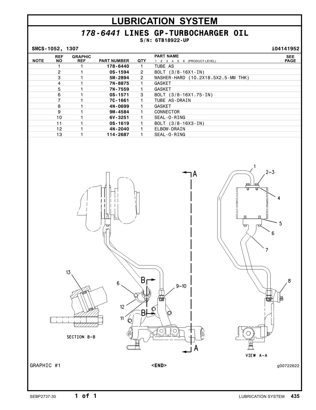 178-6440 TUBE AS · S/N 6TB18922-UP CAT parts manual diagram