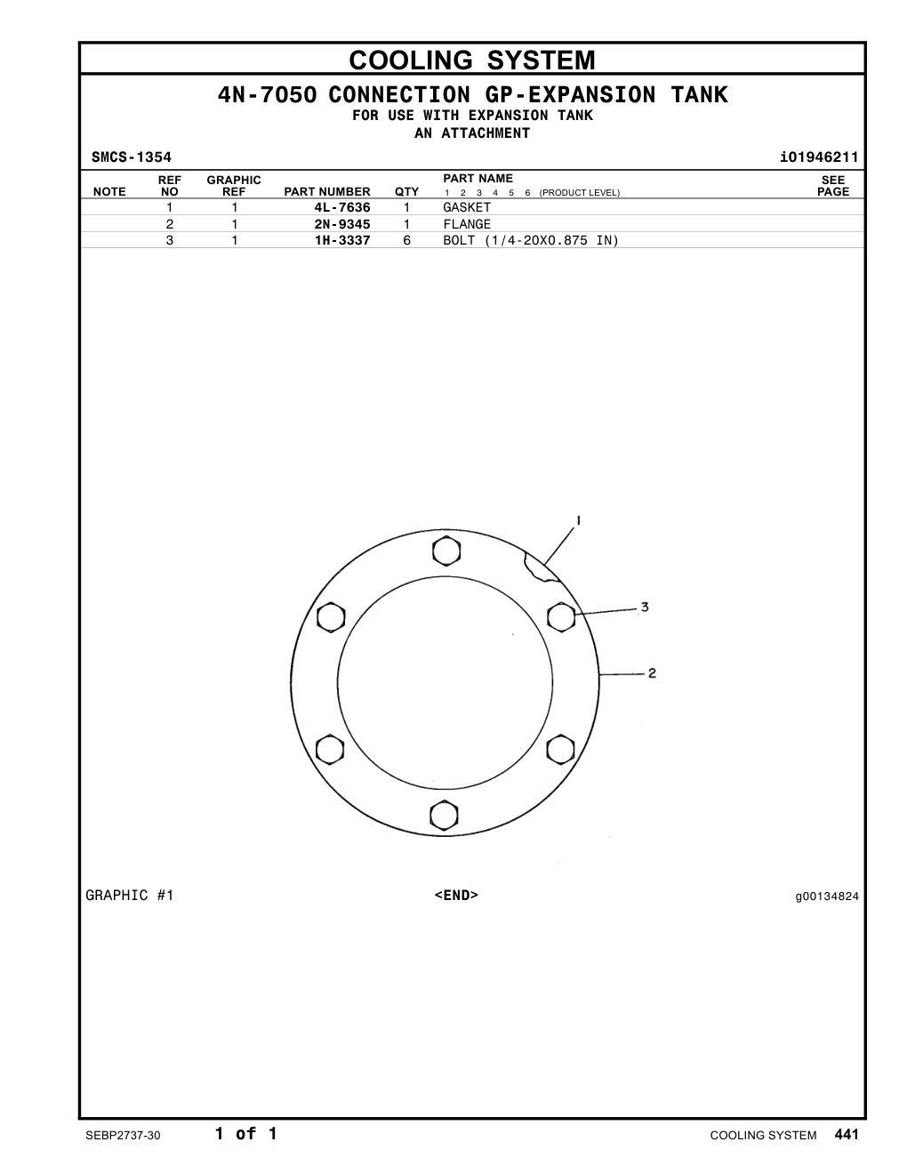 1H-3337 BOLT (1/4-20X.875IN) CAT parts manual diagram