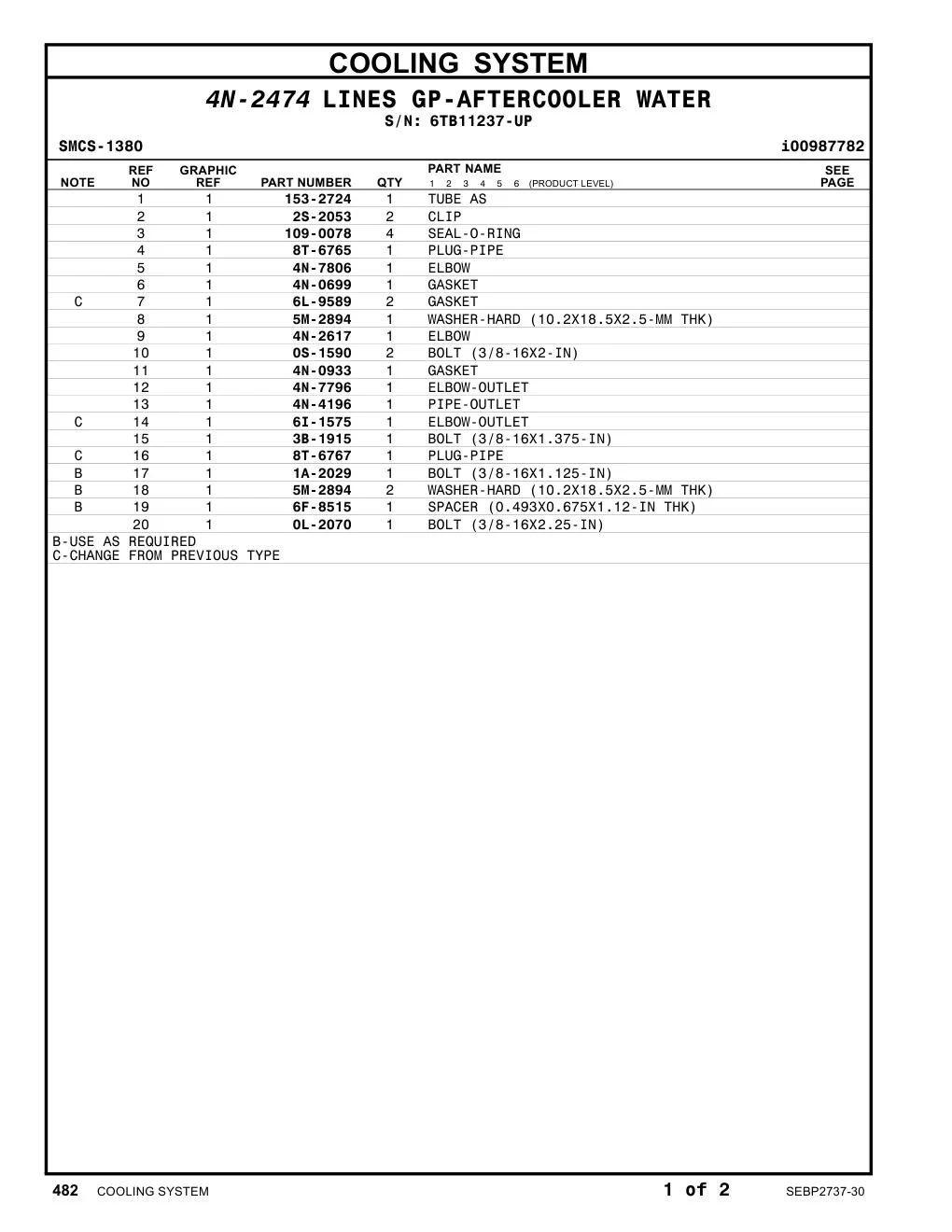 153-2724 TUBE AS CAT parts diagram