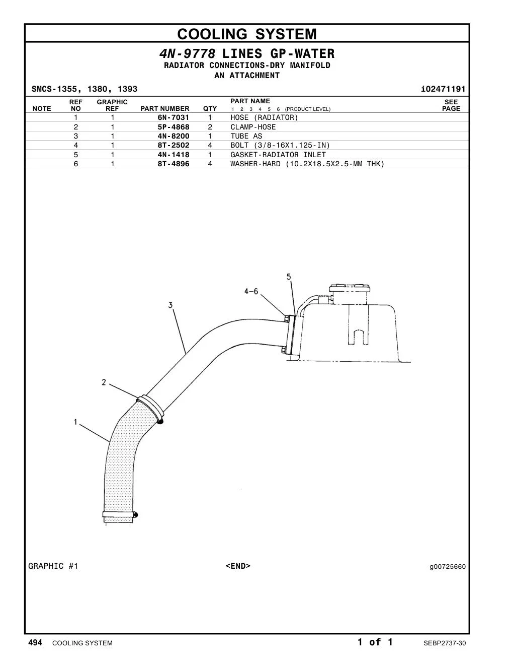4N-1418 - GASKET-RADIATOR INLET