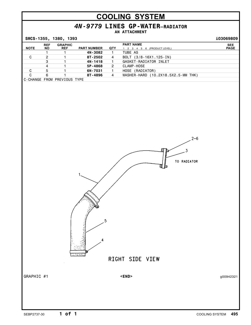 4N-3082 TUBE AS CAT parts manual diagram