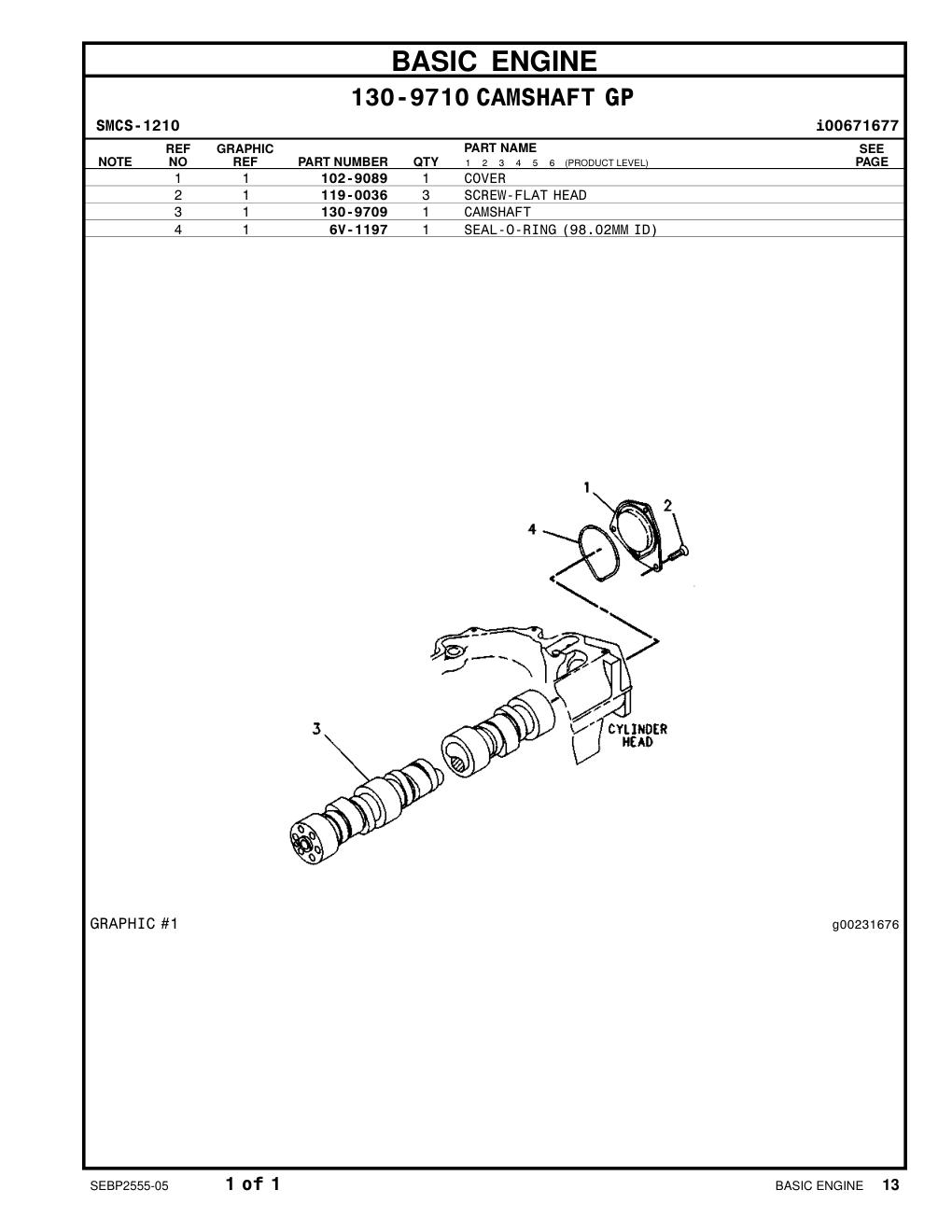 6V-1197 SEAL-O-RING CAT parts manual diagram