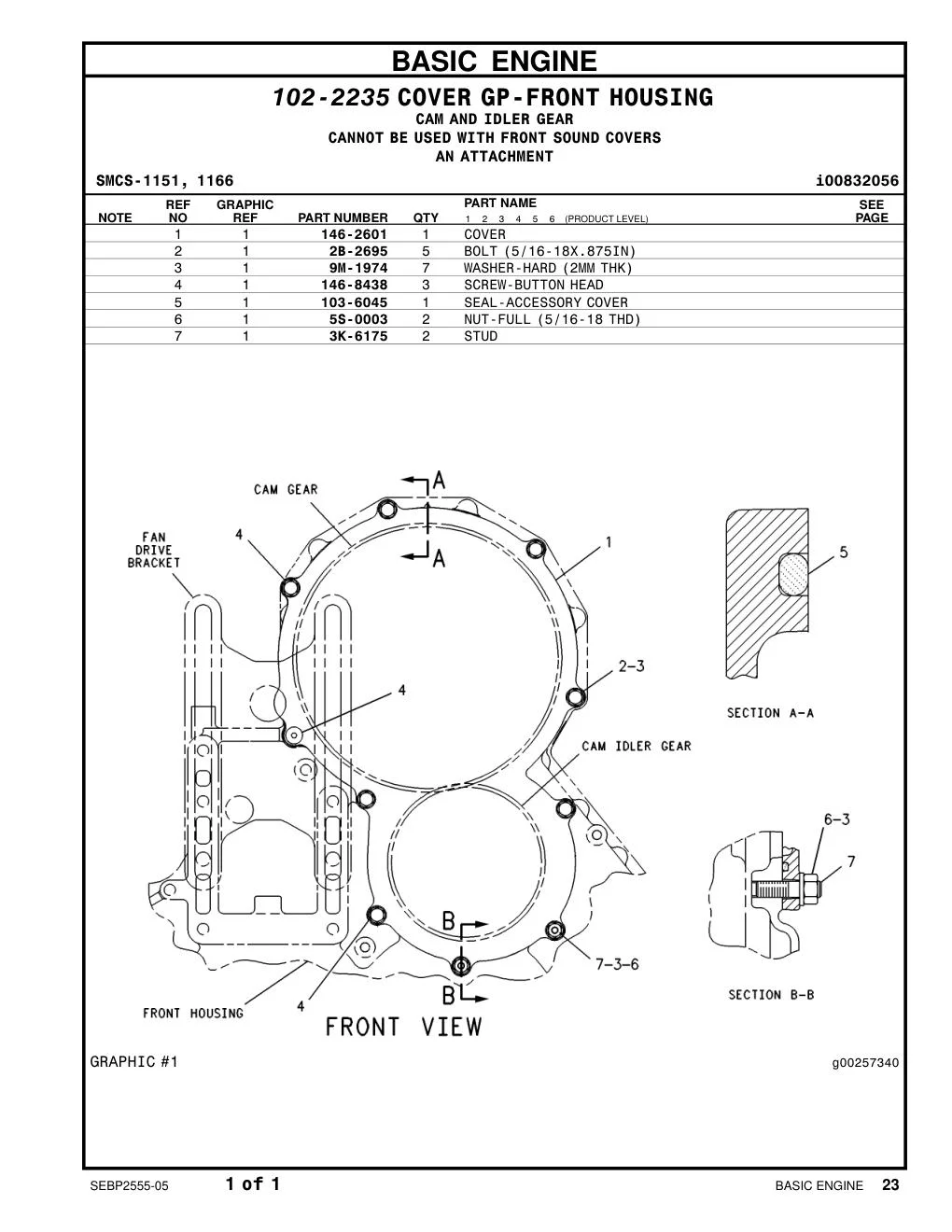2B-2695 - BOLT (5/16-18X.875IN)