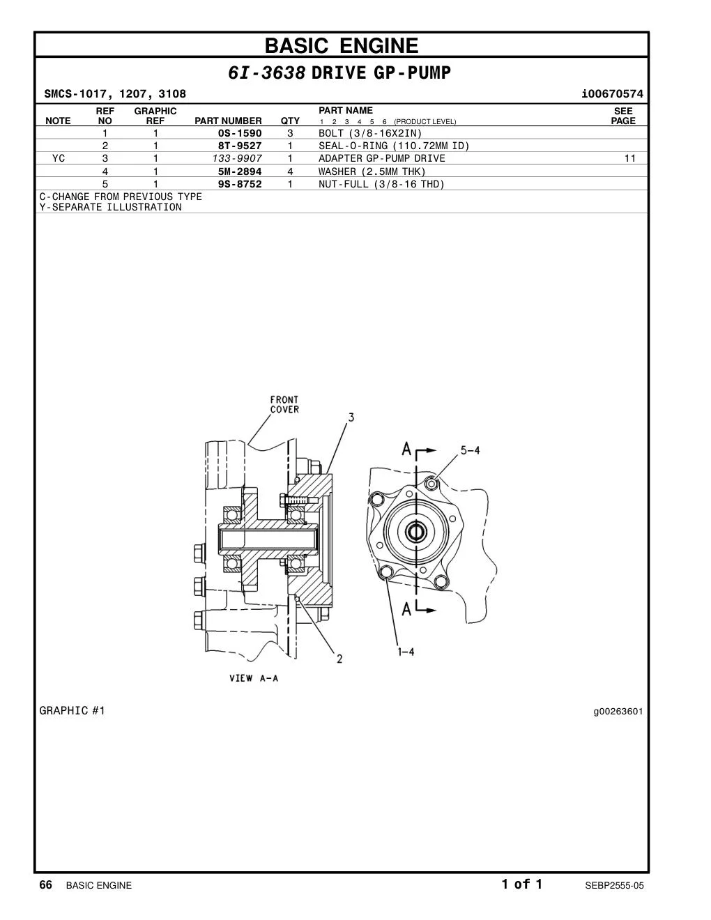 133-9907 - ADAPTER GP-PUMP DRIVE