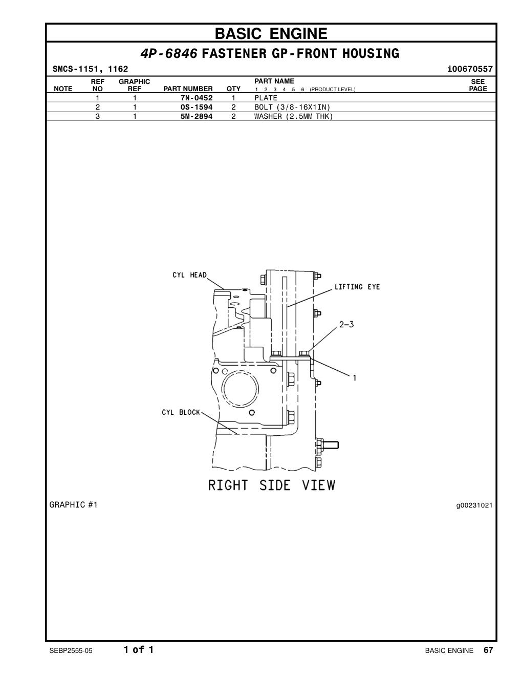 7N-0452 PLATE CAT parts manual diagram