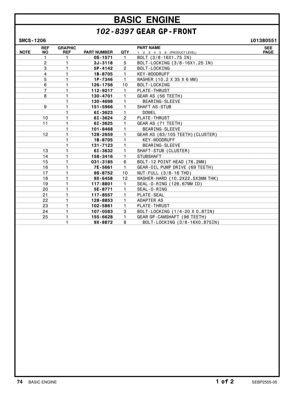 158-3416 SHAFT-STUB CAT parts manual diagram
