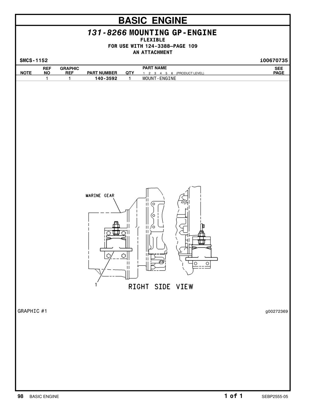 140-3592 MOUNT-ENGINE CAT parts manual diagram