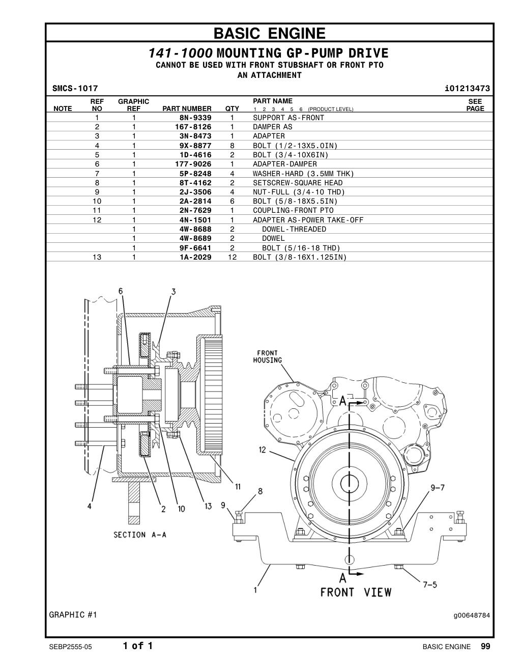 1D-4616 BOLT (3/4-10X6-IN) CAT parts manual diagram