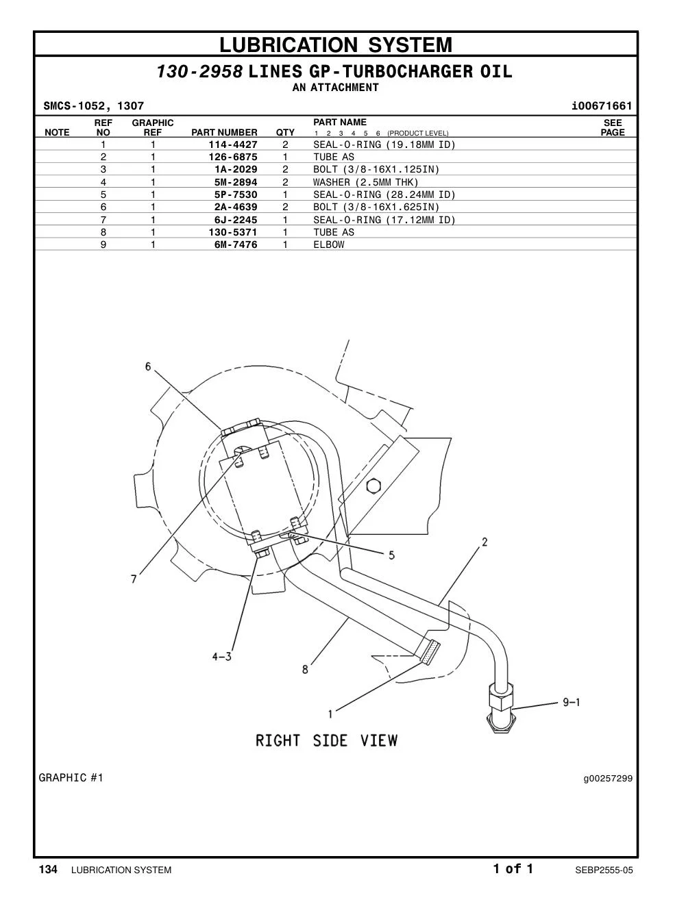 126-6875 TUBE AS CAT parts manual diagram