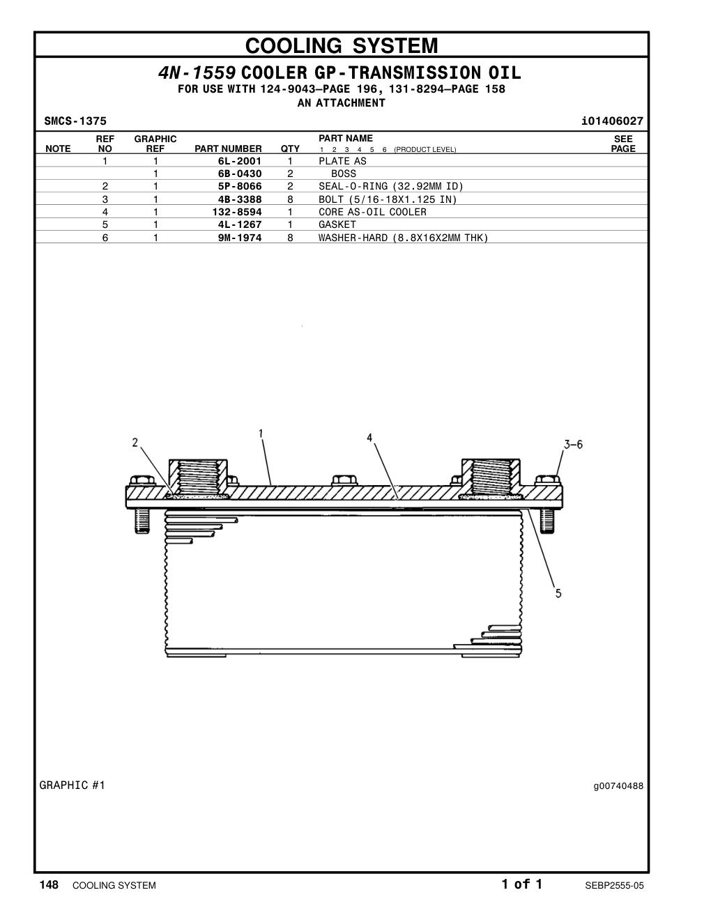 4L-1267 GASKET CAT parts manual diagram