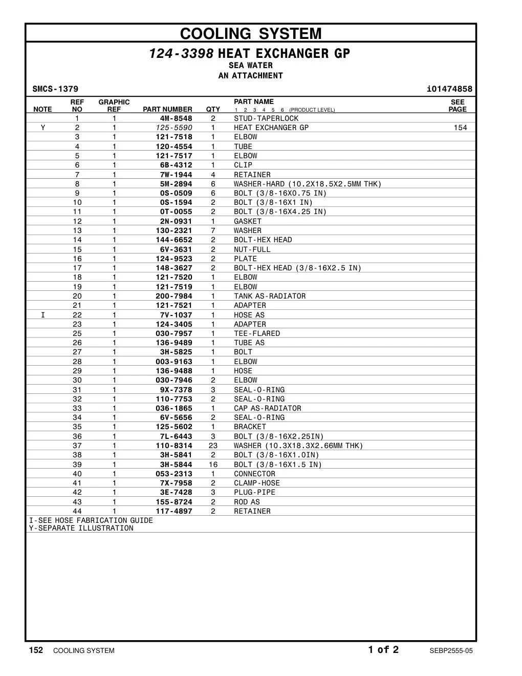 120-4554 TUBE CAT parts manual diagram