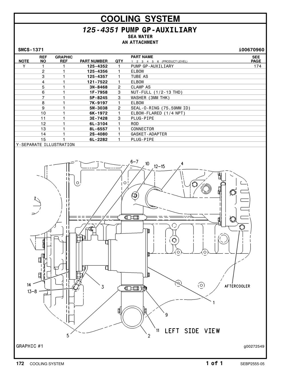 125-4357 TUBE AS CAT parts manual diagram