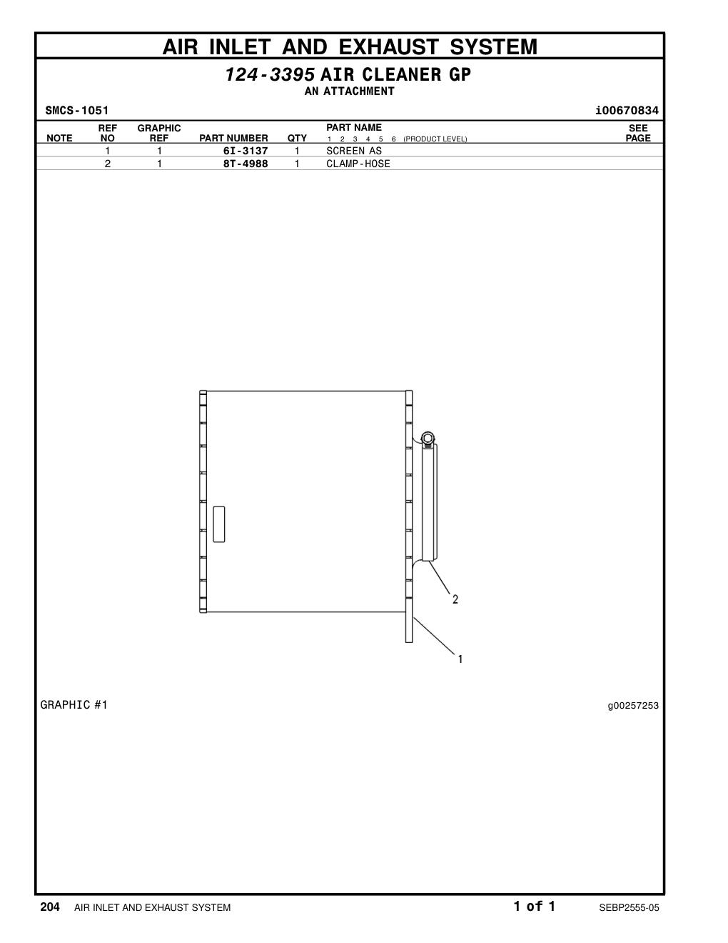 8T-4988 CLAMP-HOSE CAT parts manual diagram