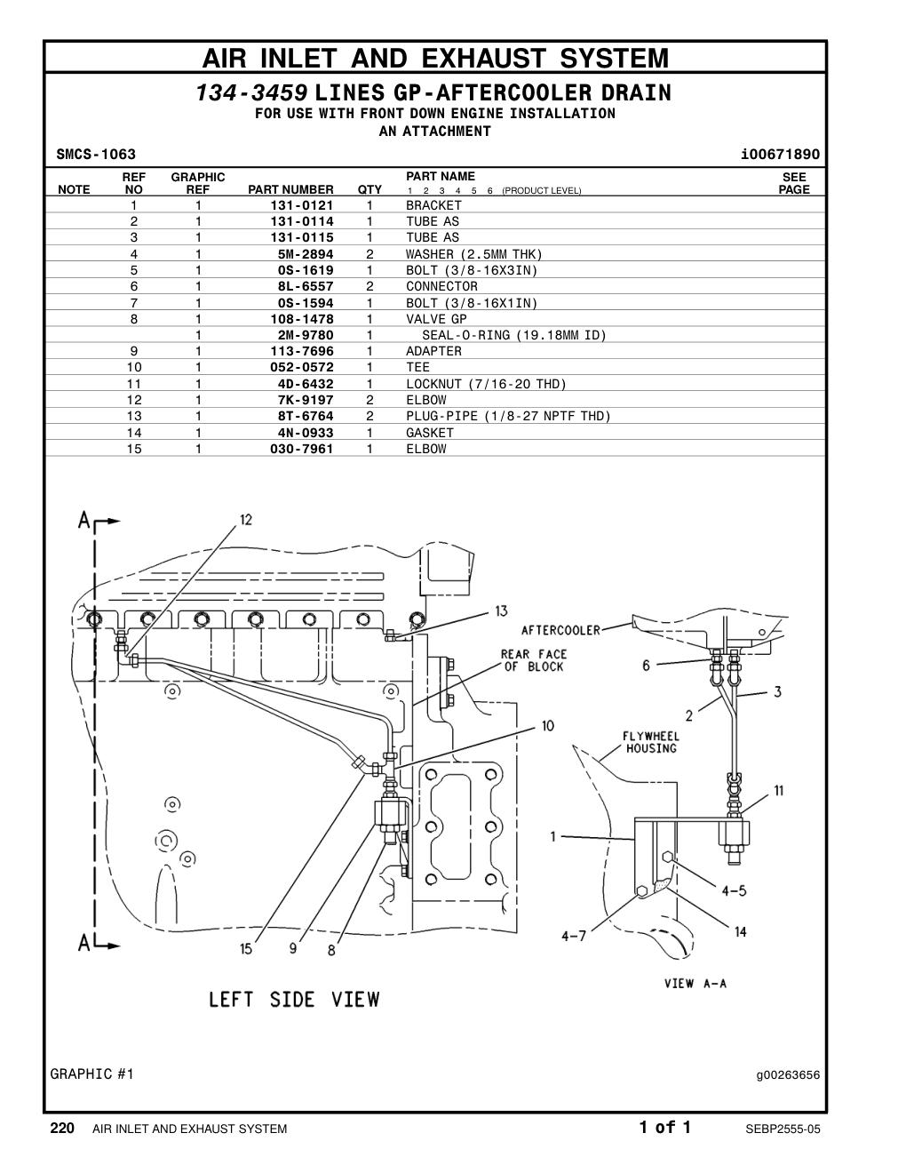 131-0115 TUBE AS CAT parts manual diagram