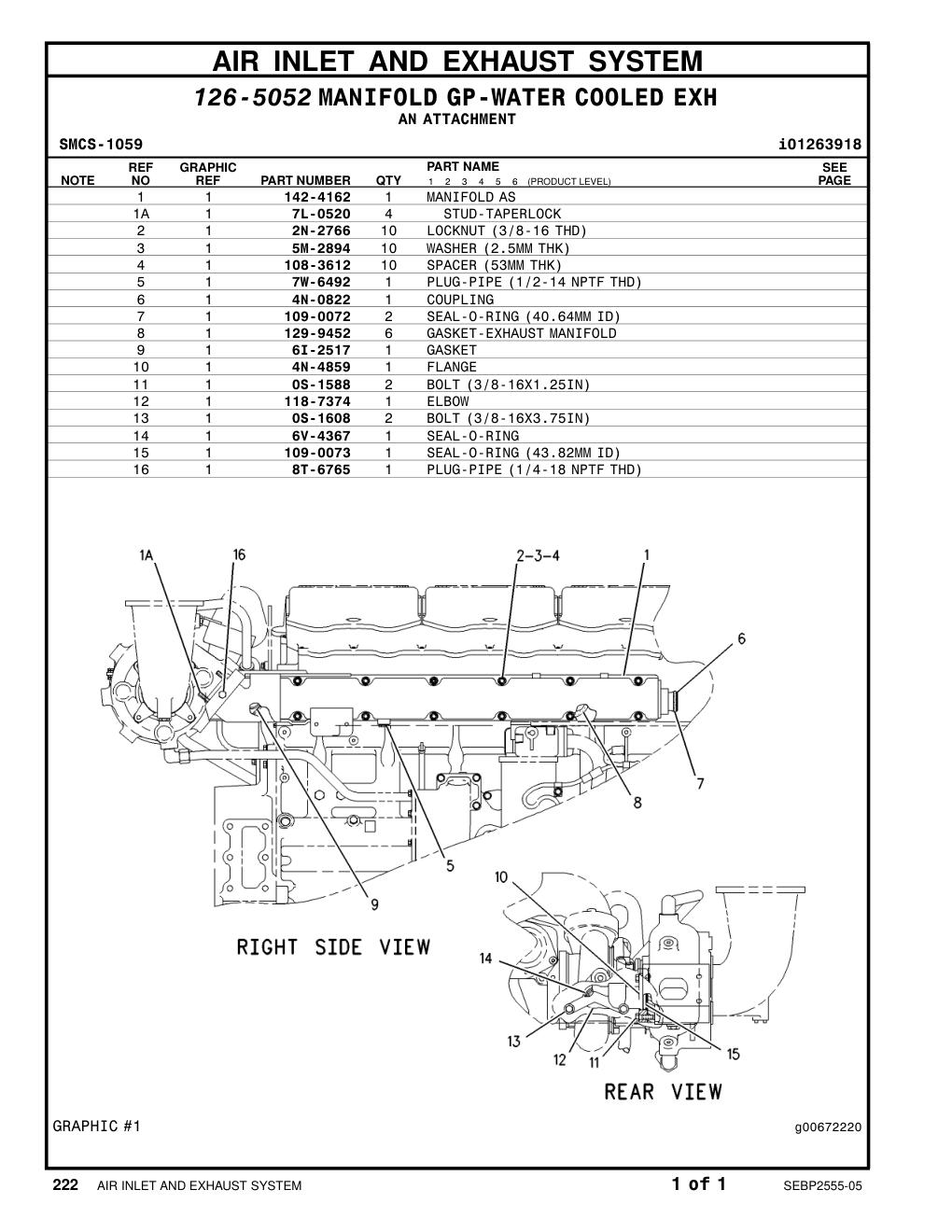 109-0072 SEAL-O-RING CAT parts manual diagram