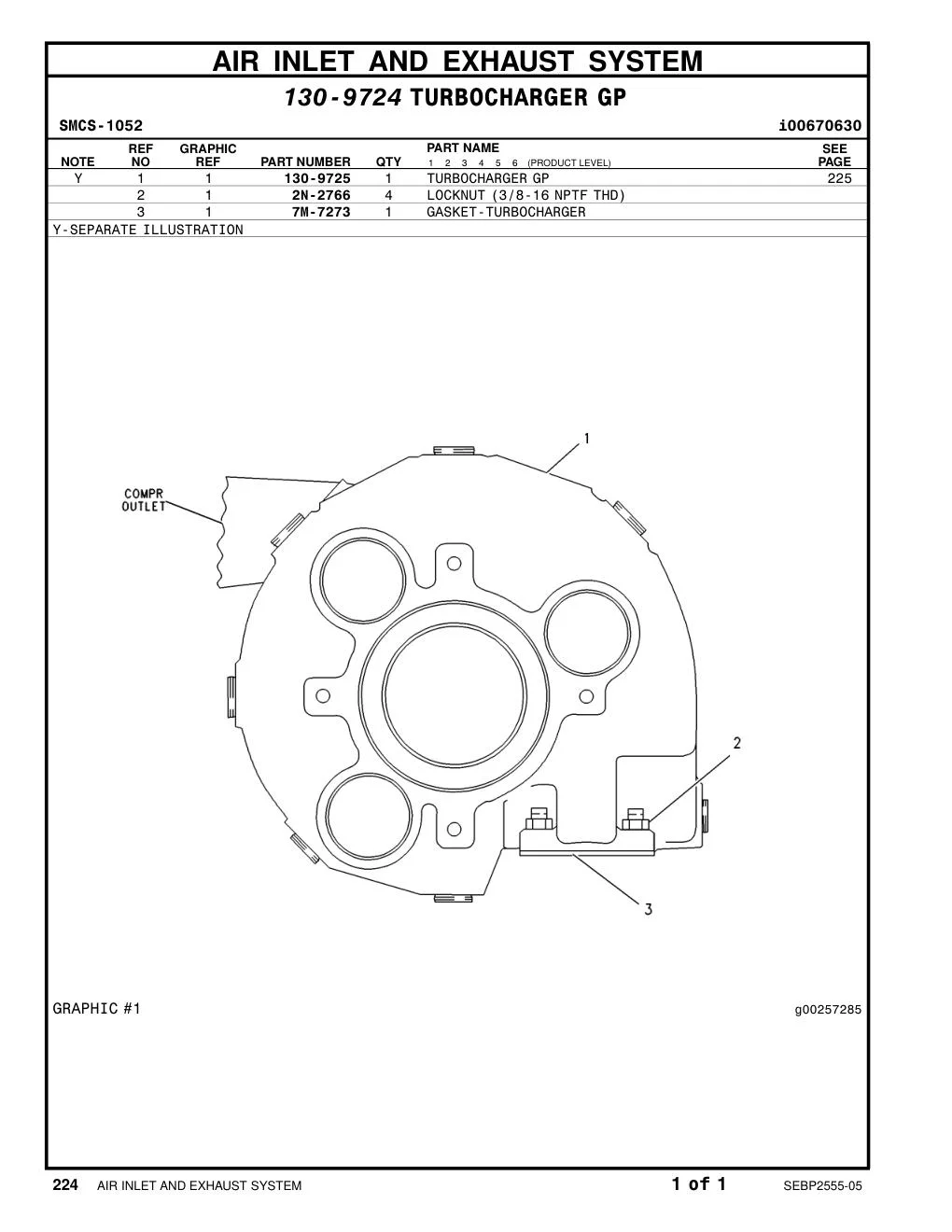 7M-7273 - GASKET-TURBOCHARGER