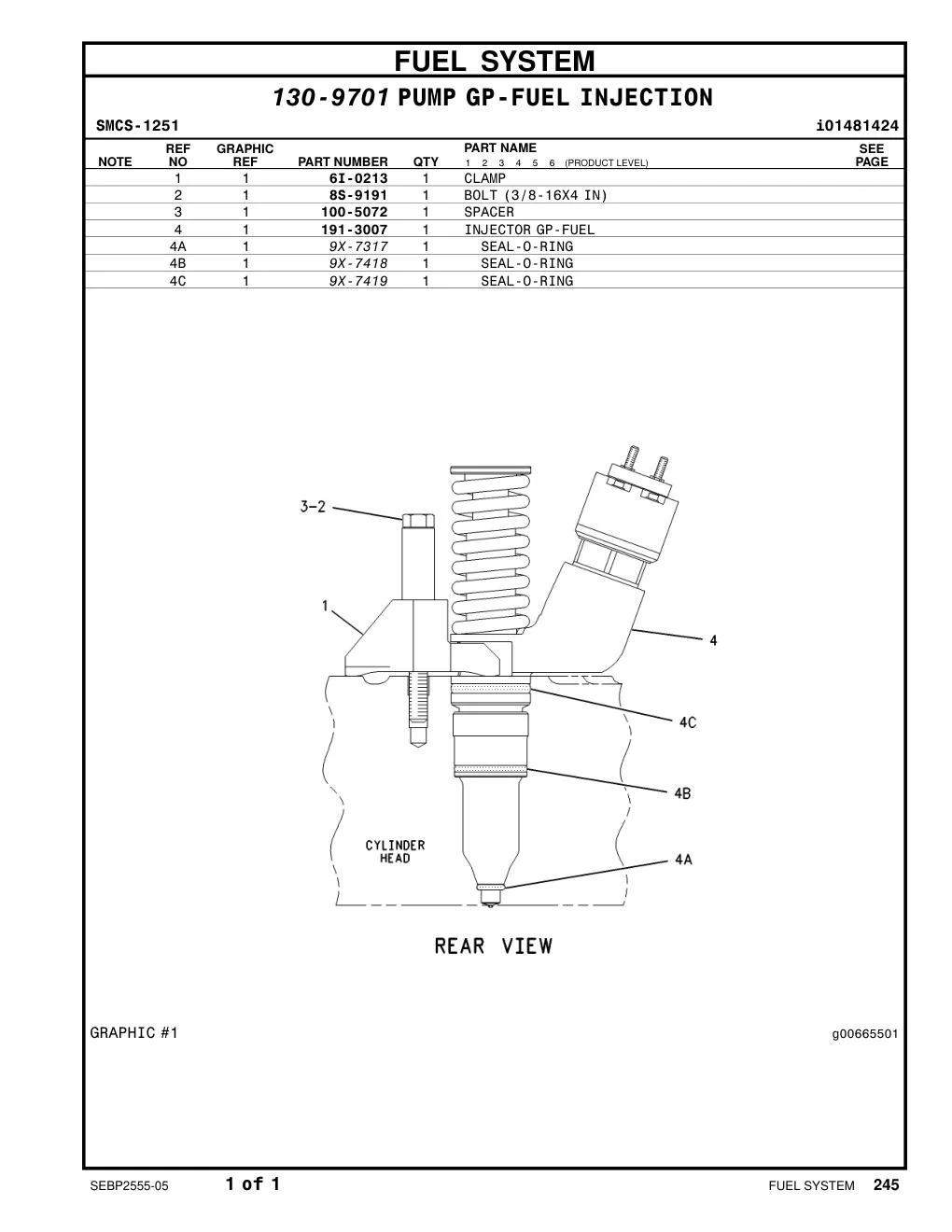100-5072 SPACER (9.8X15.85X37.6-MM THK) CAT parts manual diagram